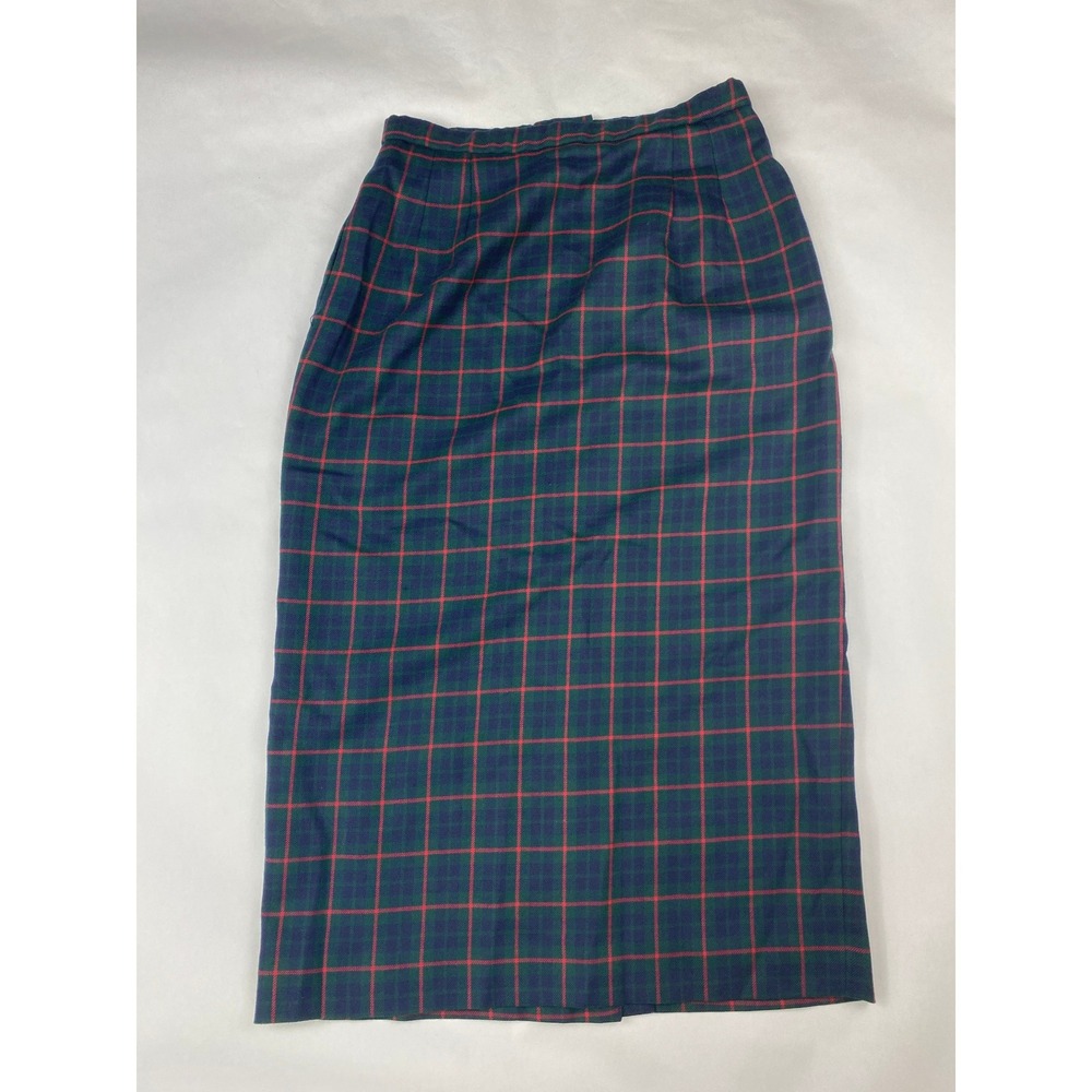 Vintage Pendleton 100% Wool Tartan Plaid Skirt Women's Size 12 Petite